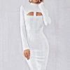 Jessica Bara Kathryn Long Sleeve Bandage Midi Dress Birthday Suit