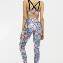 Jessica Bara Jada Snakeskin Sports Bra And Legging Two Piece Set Tops