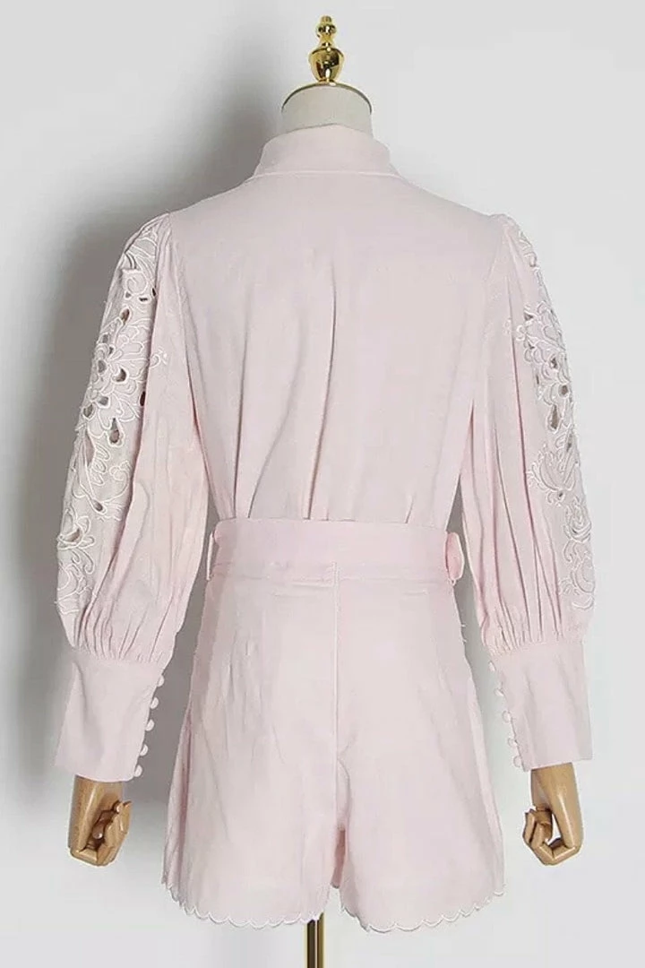 Jessica Bara Leia Embroidered Top And Short Two Piece Set Summer Lovin'