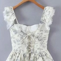 Jessica Bara Elda Ruffle Lace Up Back Corset Top Summer Lovin'