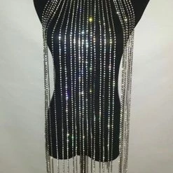 The Event Shop Jessica Bara Raver Crystal Fringe Choker Necklace