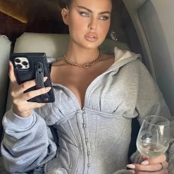 Influencer Style Jessica Bara Juliana Long Sleeve Corset Sweatshirt
