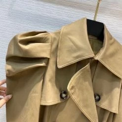 Jessica Bara Noah Puff Sleeve Belted Trench Coat