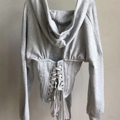 Influencer Style Jessica Bara Juliana Long Sleeve Corset Sweatshirt