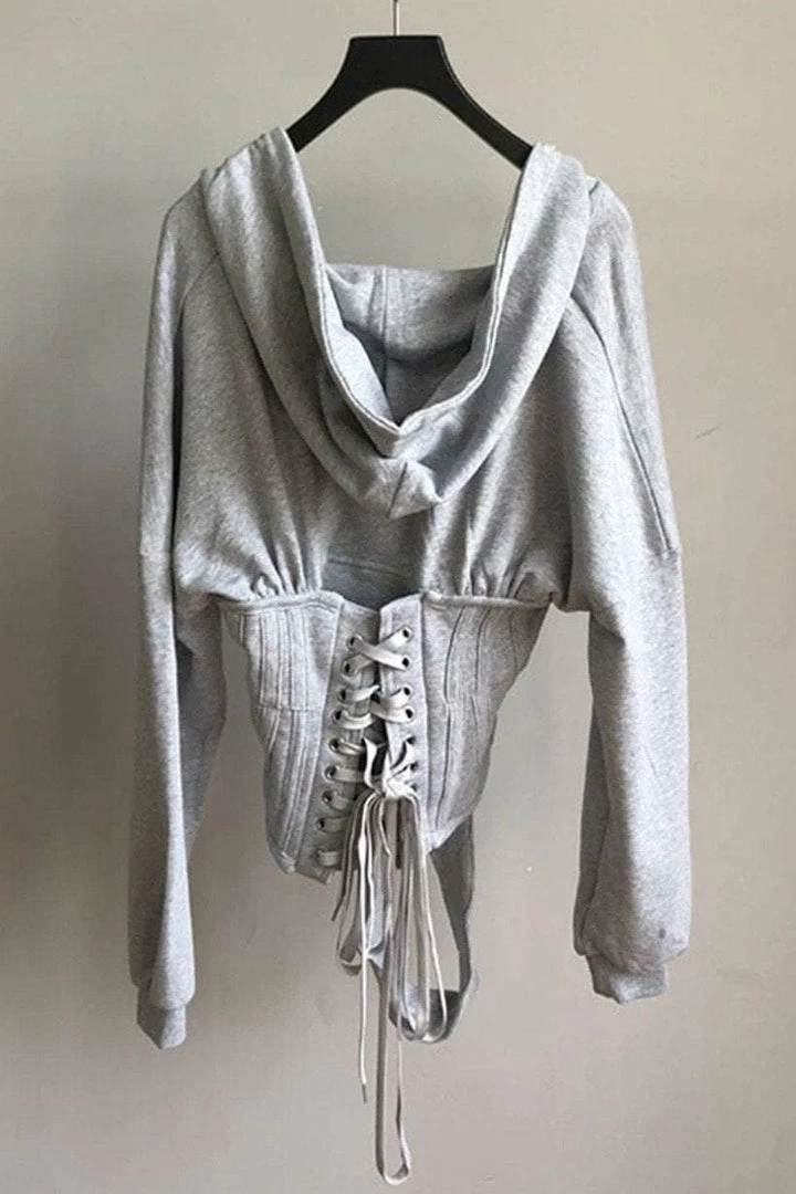 Influencer Style Jessica Bara Juliana Long Sleeve Corset Sweatshirt