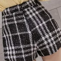 Jessica Bara Jesse Plaid Tweed High Waisted Skort Bottoms