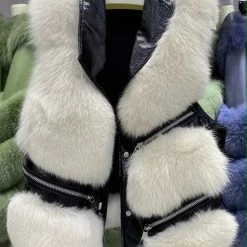 Reve Doll Essentials Jessica Bara Toby Leather & Fur Zipper Vest