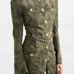 Jessica Bara Novah Camouflage Belted Mini Dress Dresses