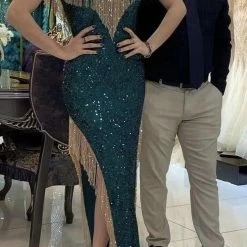 Jessica Bara Frannie Off The Shoulder Fringe Sequin Gown The Event Shop