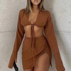 Jessica Bara Elaina Strappy Top And Skirt Two Piece Set