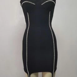 Jessica Bara Brock Bandage Crystal Mini Dress