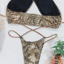 Jessica Bara Capri Snakeskin Strappy Bikini Set