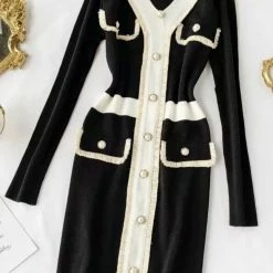 Jessica Bara Reyna Long Sleeve Knit Midi Dress Reve Doll Essentials