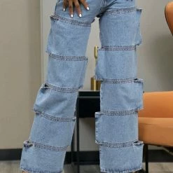 The Denim Destination Jessica Bara Solange Cut Out Loose Jeans
