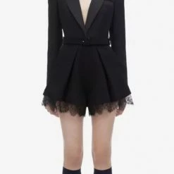 Best Sellers Jessica Bara Taylor Lace Blazer Belted Romper