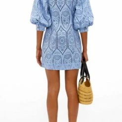 Jessica Bara Joey Collared Eyelet Mini Dress