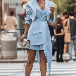 Jessica Bara Amanda Blazer And Irregular Skirt Two Piece Set Influencer Style