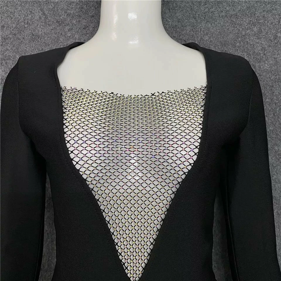 Jessica Bara Nadine Long Sleeve Crystal Jumpsuit The Event Shop