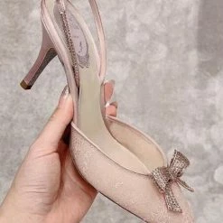 Jessica Bara Moonie Crystal Bowtie Slingback Heels The Event Shop