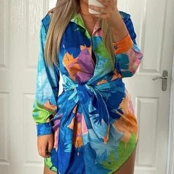 Summer Lovin' Jessica Bara Braylee Long Sleeve Wrap Mini Dress