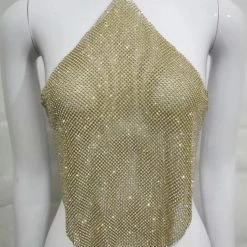 Jessica Bara Lindsey Rhinestone Halter Top
