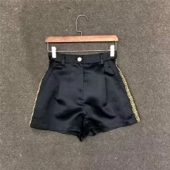 Jessica Bara Brandie Gold Button Crop Top And Short Two Piece Set