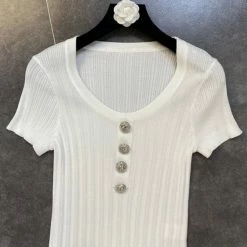 Jessica Bara Larisa Button Short Sleeve Top Reve Doll Essentials