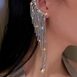 Jessica Bara Lindsey Rhinestone Fringe Earrings