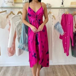 Summer Lovin' Colors Of Fashion Silk Tie Dye Maxi Dress