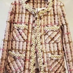 Jessica Bara Nancy Plaid Tweed Coat