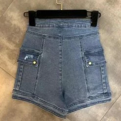 Jessica Bara Luann High Waisted Denim Shorts