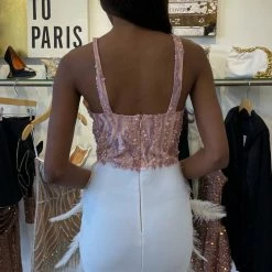 Jessica Bara Madison Rhinestone Feather Mini Dress The Event Shop