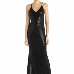 Jessica Bara Liz Sequin Open Back Gown