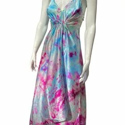 Summer Lovin' Colors Of Fashion Silk Tie Dye Maxi Dress