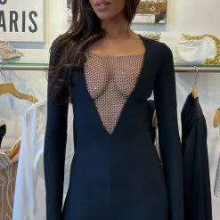 Jessica Bara Nadine Long Sleeve Crystal Jumpsuit The Event Shop