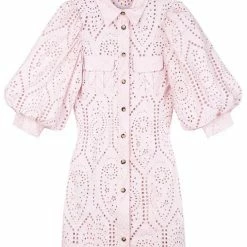 Jessica Bara Joey Collared Eyelet Mini Dress