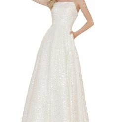 The Event Shop Colors Dress Sequin A Line Lace Up Back Gown