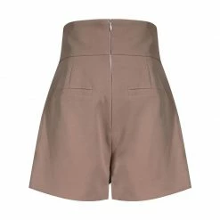 Jessica Bara Suri High Waisted Gold Button Shorts