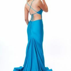 Atria Cowl Neck Strappy Back Gown