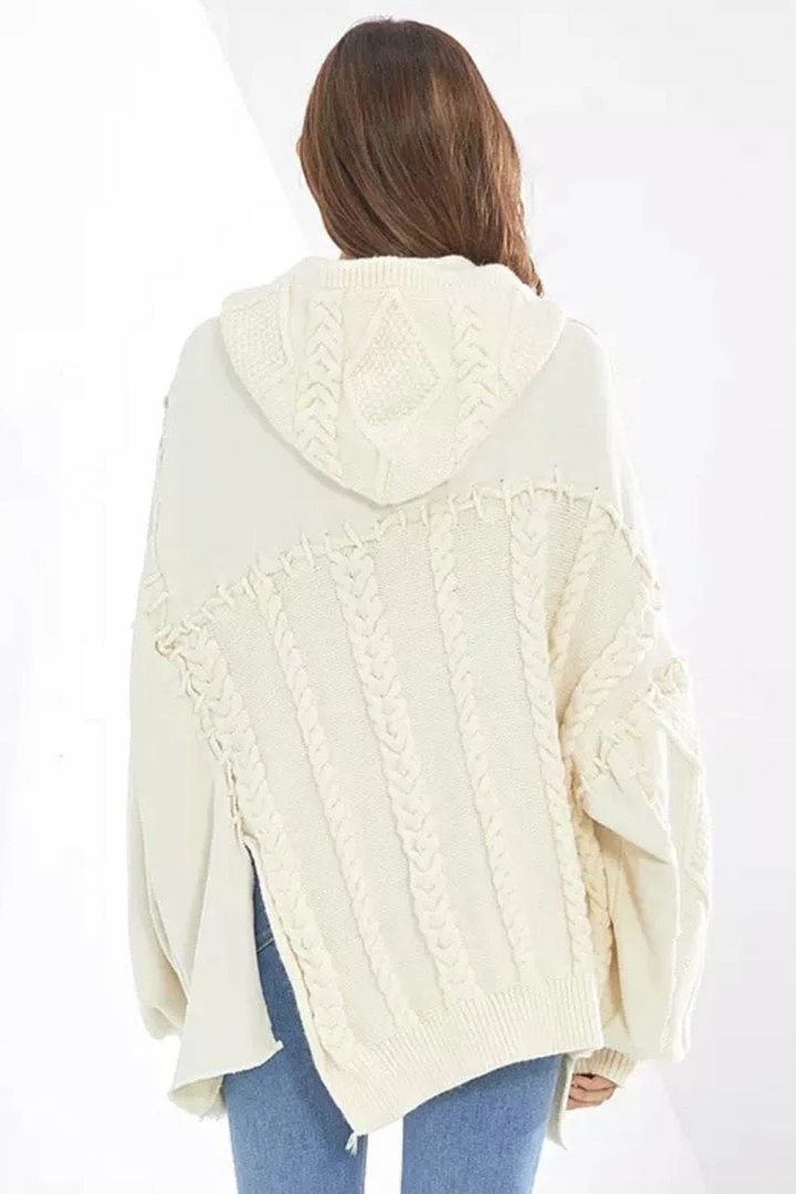 Reve Doll Essentials Jessica Bara Sienna Cable Knit Zip Up Jacket