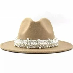 Jessica Bara Antonella Wool Felt And Pearl Short Brim Hat
