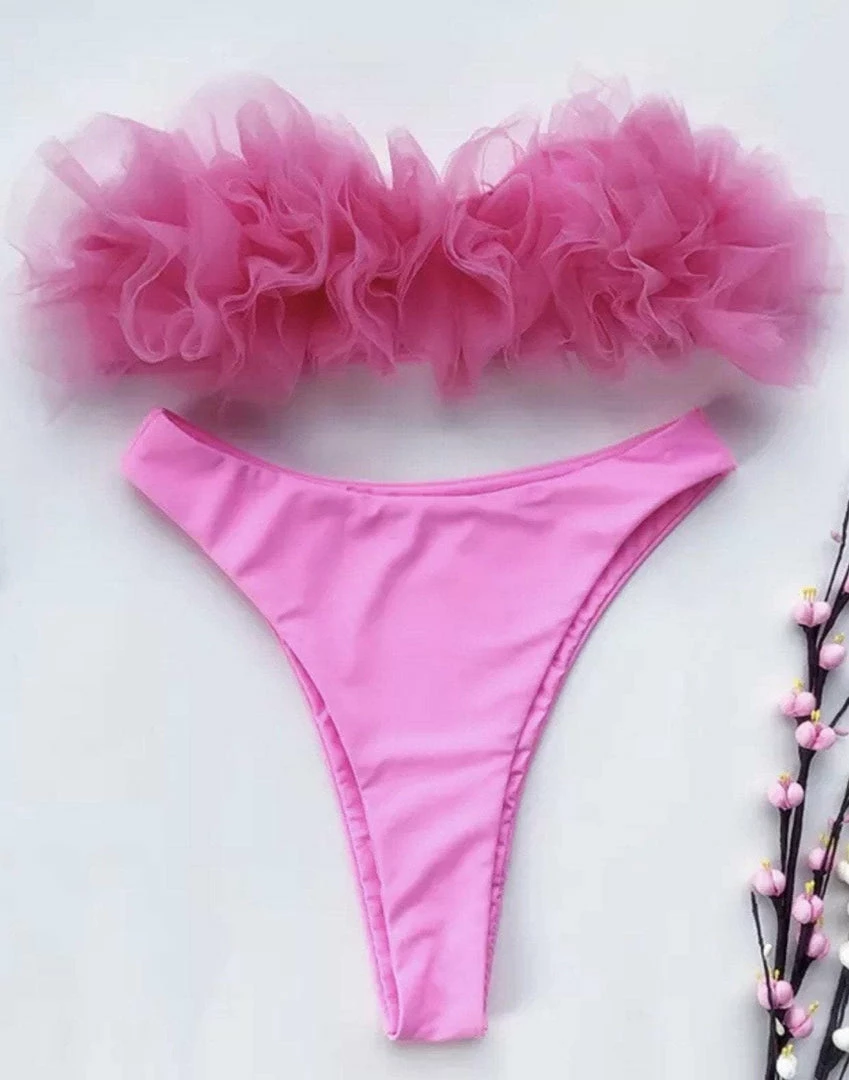 Influencer Style Jessica Bara Bobby Tube Top Organza Bikini Set