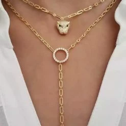 Accessories Jessica Bara Jackie Jaguar Crystal Pendant Necklace