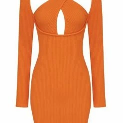 Jessica Bara Catarina Long Sleeve Open Back Mini Dress