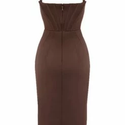 Jessica Bara Rora Satin Corset Midi Dress