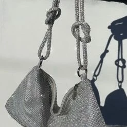 Jessica Bara Ryan Crystal Rhinestone Knotted Purse