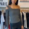 Jessica Bara Levi Off The Shoulder Long Sleeve Top
