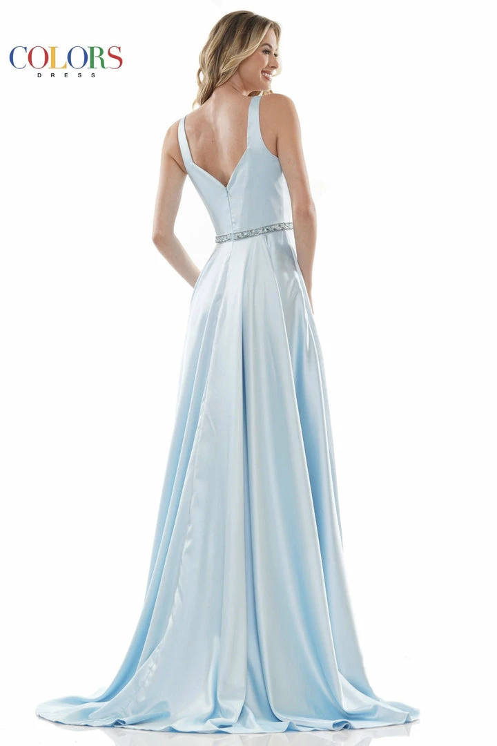 Colors Dress A Line Leg Slit Gown The Event Shop