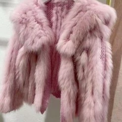 Jessica Bara Gwyneth Oversized Lapel Fur Jacket