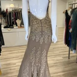 Jessica Bara Irina Lace Backless Bodycon Gown